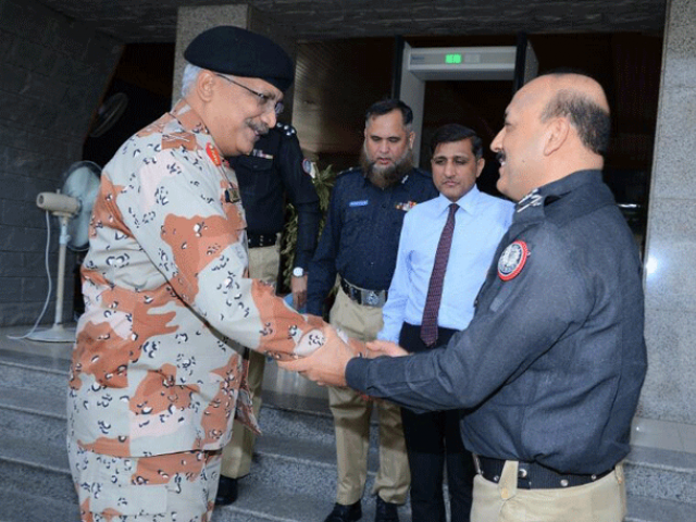 Sindh Rangers DG Muhammad Saeed meets IGP AD Khawaja